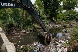 Trabajos de desobstrucción en el arroyo Pantanoso. Trabajos de desobstrucción en el arroyo Pantanoso, 14 de diciembre de 2023