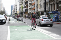 Ciclovía en Av. 18 de Julio y Juan Paullier