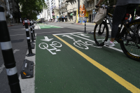 Ciclovía en Av. 18 de Julio y Juan Paullier