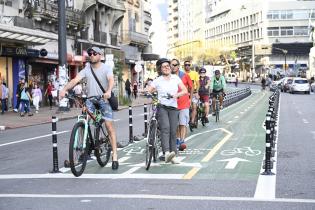 Inauguración de la ciclovía de Av. 18 de julio