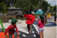 Inauguración de espacio público en el barrio Los milagros