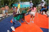 Inauguración de espacio público en el barrio Los milagros