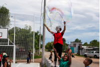 Inauguración de espacio público en el barrio Los milagros