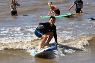 Escuela de Mar en playa Honda en el marco del programa Monteverano ,04 de enero de 2024