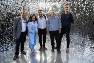Hugo Barletta, María Inés Obaldía, Gustavo Cabrera y Federico Graña en la celebración de los 80 años del teatro de Verano Hugo Barletta, María Inés Obaldía, Gustavo Cabrera y Federico Graña en la celebración de los 80 años del teatro de Verano