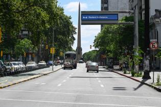 Panel informativo del Centro de Gestión de Movilidad en calle av 18 de Julio y Acevedo Díaz, 18 de enero de 2024 Panel informativo del Centro de Gestión de Movilidad