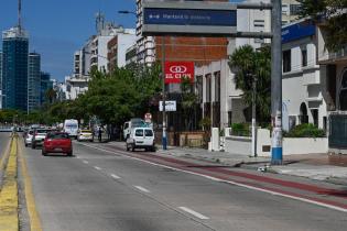 Panel informativo del Centro de Gestión de Movilidad en calle av 8 de Octubre y Pdte Berro, 18 de enero de 2024 Panel informativo del Centro de Gestión de Movilidad