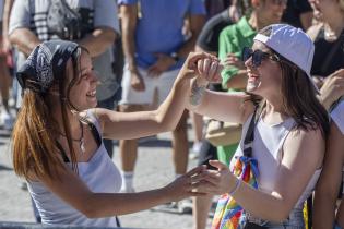 Festejos en el balcón de la IM por los 300 años de Montevideo Festejos en el balcón de la IM por los 300 años de Montevideo