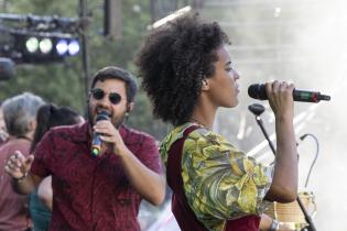 Festejos en el balcón de la IM por los 300 años de Montevideo Festejos en el balcón de la IM por los 300 años de Montevideo