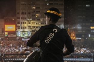 Festejos en el balcón de la IM por los 300 años de Montevideo Festejos en el balcón de la IM por los 300 años de Montevideo