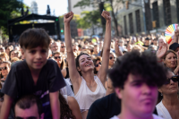 Festejos en el escenario de Av. Libertador por los 300 años de Montevideo