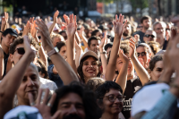 Festejos en el escenario de Av. Libertador por los 300 años de Montevideo