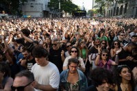 Festejos en el escenario de Av. Libertador por los 300 años de Montevideo