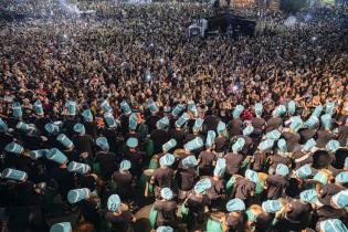 Festejos en el balcón de la IM por los 300 años de Montevideo Festejos en el balcón de la IM por los 300 años de Montevideo