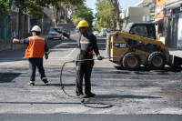 Trabajos en calle Isla de Flores por Desfile de Llamadas 2024