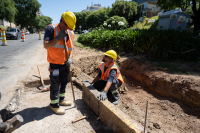 Avance de obras del proyecto de tránsito adaptativo en Bvar. España y Bvar. Artigas