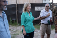 Intendenta de Montevideo Carolina Cosse recorre obras de realojo en barrio El Progreso