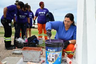 Intervención en cartel Montevideo en el marco de Marzo Mes de las Mujeres