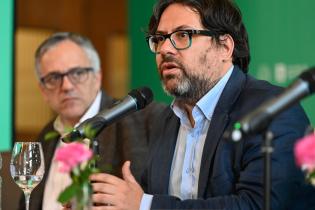 Intendente (i) Mauricio Zunino ,en la presentación Mundial de Asadores Uruguay 2024