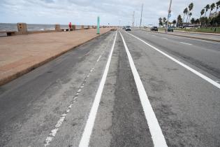 Avance de obras en la ciclovía de la rambla Avance de obras en la ciclovía de la rambla
