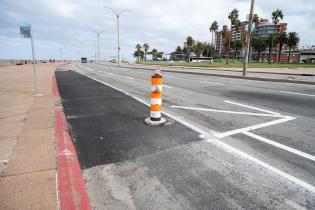 Avance de obras en la ciclovía de la rambla Avance de obras en la ciclovía de la rambla