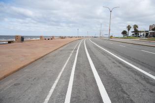 Avance de obras en la ciclovía de la rambla Avance de obras en la ciclovía de la rambla