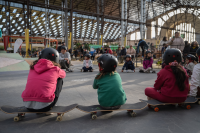 Taller de skate para mujeres en el Espacio Modelo en el marco de los 300 años de Montevideo