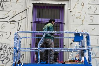 Pintura de mural en plaza Las Pioneras Pintura de mural en plaza Las Pioneras