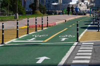 Avance de obras de la ciclovía de la Rambla