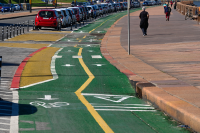 Avance de obras de la ciclovía de la Rambla