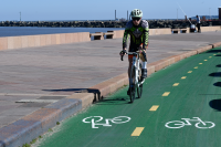 Avance de obras de la ciclovía de la Rambla