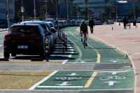 Avance de obras de la ciclovía de la Rambla