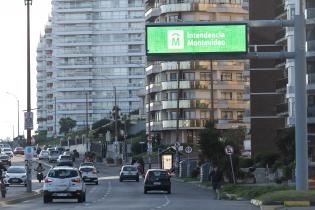 Panel informativo del CGM en Rambla, con bienvenida a Paul McCartney