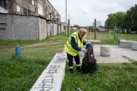 Cuadrilla de limpieza en Malvín Norte, 7 de octubre de 2024