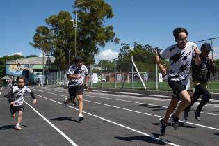 Inauguración de obras del Presupuesto Participativo en la plaza de deportes Nº 12