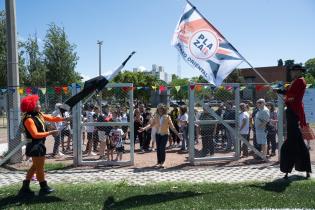 Inauguración de obras del Presupuesto Participativo en la plaza de deportes Nº 12