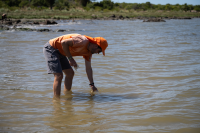 Muestreo de agua en Playa Los Cilindros, 9 de enero de 2025