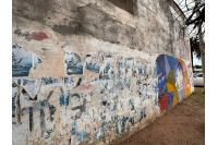 Mural de la policlìnica Punta de Rieles antes de los trabajos de pintura 