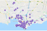 Mapa de google con infraestructura para bicicletas