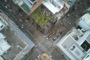 Demolición de edificio en la calle San José y Florida