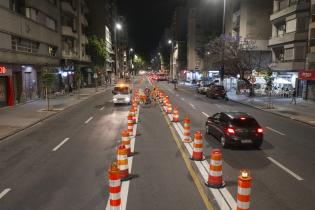 Avance de obras en ciclovía de Avda. 18 de Julio