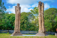 estatuas Confucio y Lao Tse en Parque Batlle