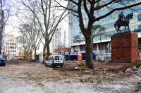 Obras en plaza Manuel Oribe.