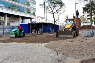 Obras en plaza Manuel Oribe.