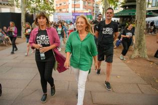 Carolina Cosse, Olga Otegui y Federico Graña en los festejos por los 300 años de Montevideo 