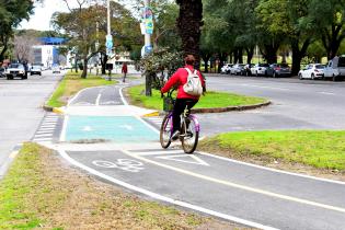 Bicisenda en avenida Américo Ricaldoni entre Vidiella y Morquio.