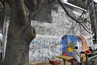 Mural de la policlìnica Punta de Rieles antes de los trabajos de pintura