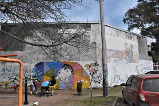 Mural de la policlìnica Punta de Rieles antes de los trabajos de pintura