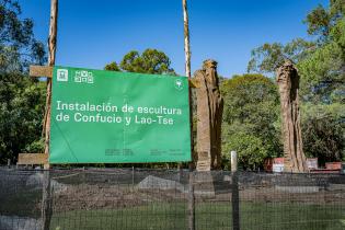 Estatuas Confucio y Lao Tse en Parque Batlle