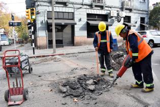 Obras en calle Canelones